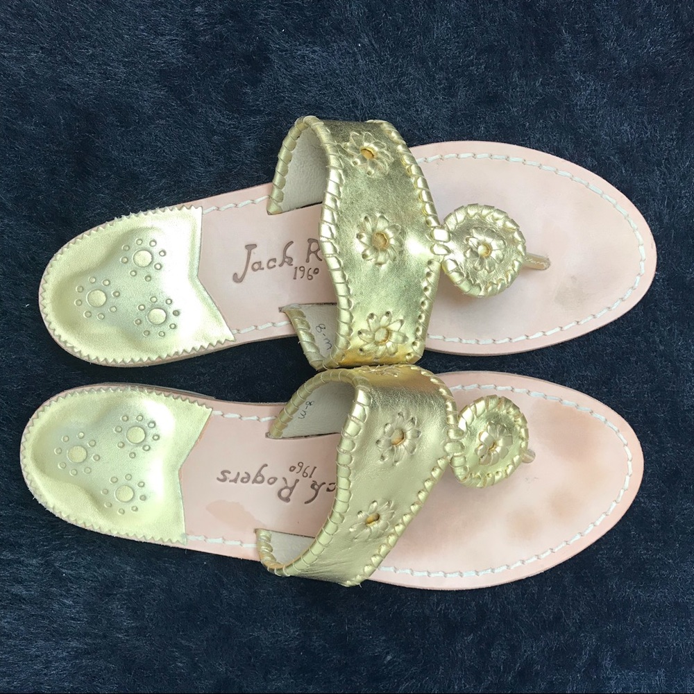 Jack Rogers Gold Hampton Sandals size 8